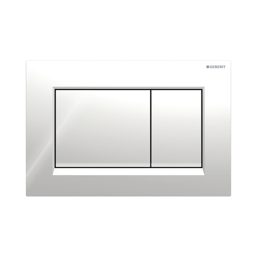 Cutout image of Geberit Sigma20 Square Gloss Chrome / Matt Chrome Dual Flush Plate